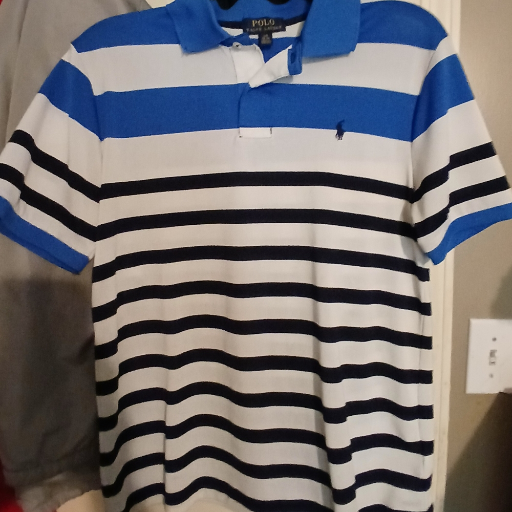 Polo by Ralph Lauren Blue and White Striped Polo Shirt
